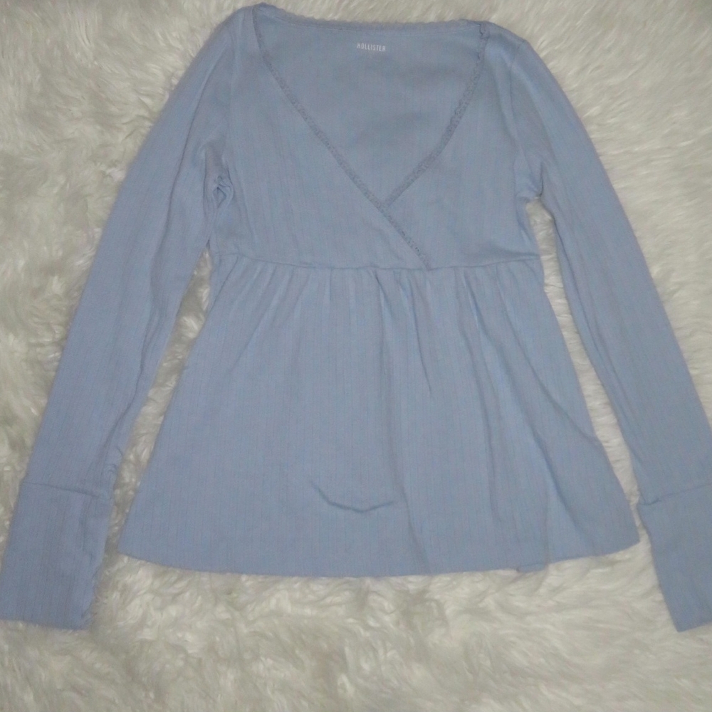 Hollister Light Blue Babydoll Top